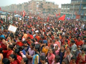 manifestación en Nepal